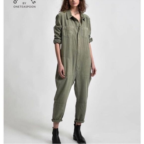 NWT $239 One teaspoon utility jumpsuit XXS super khaki - Picture 6 of 6